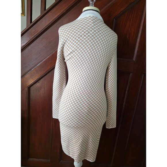 Abercrombie & Fitch Womens Checkerboard Long Sleeve Knit Dress Size M - Picture 7 of 7